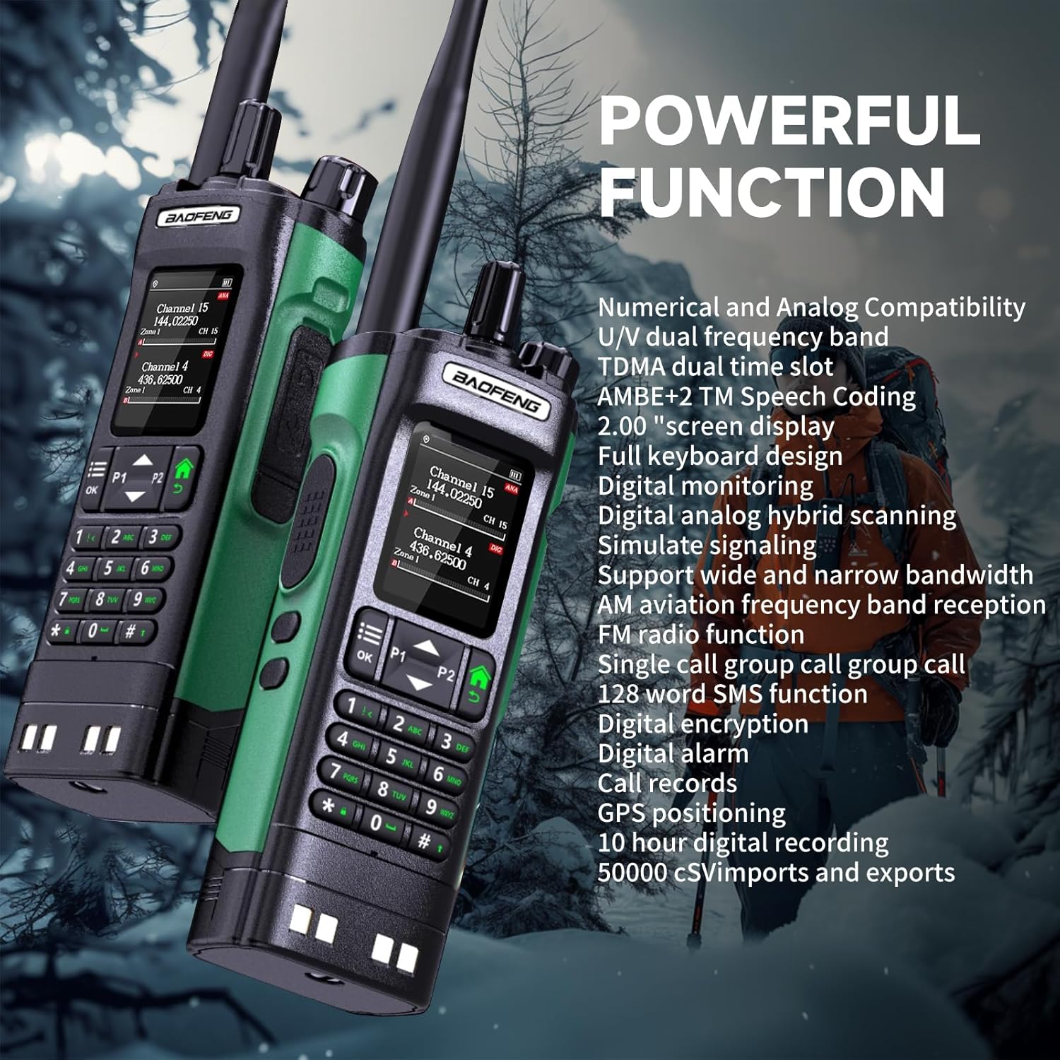 BAOFENG DM-32 DMR Two Way Radio GPS Matching Satellite Positioning