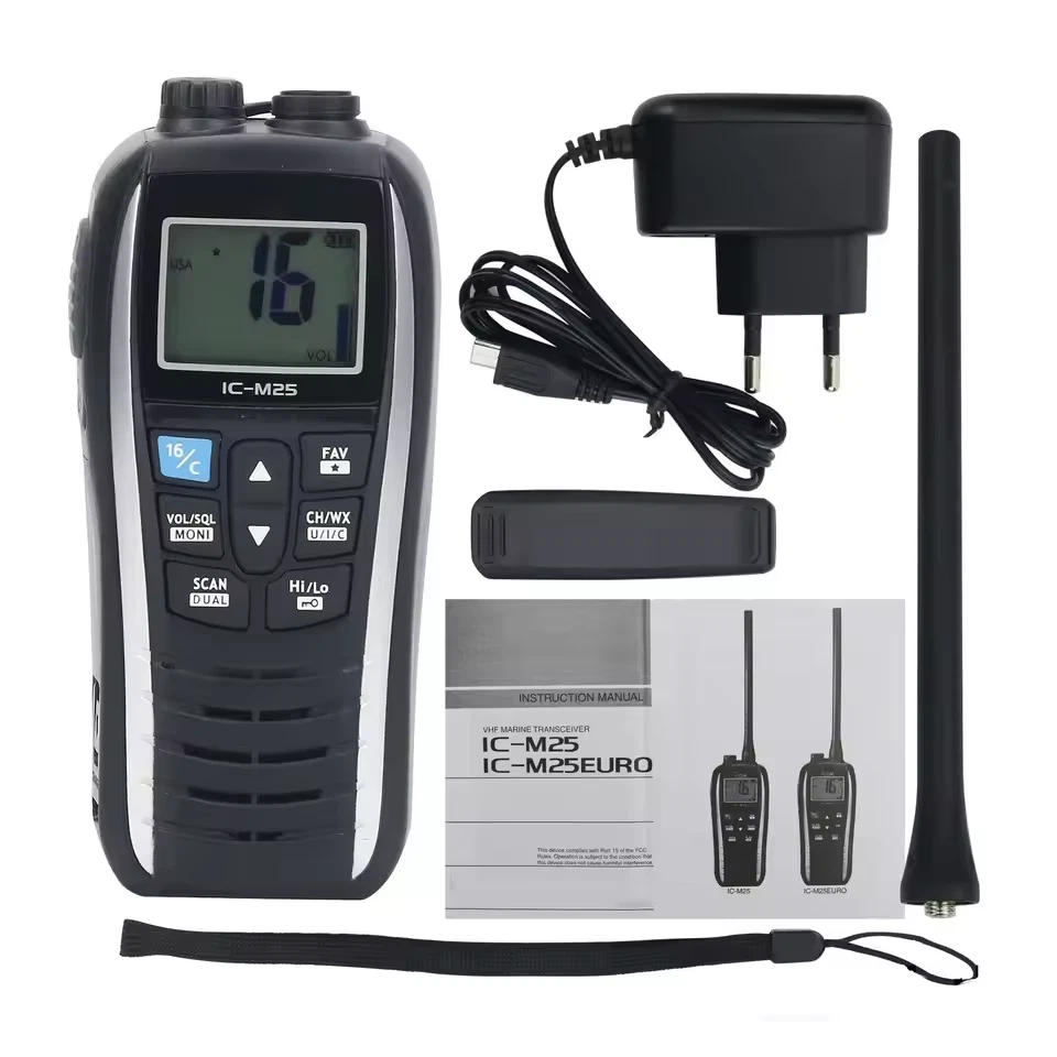 ICOM-M25 Marine Walkie Talkie VHF FM Marine Handheld Transceiver Waterproof Radio